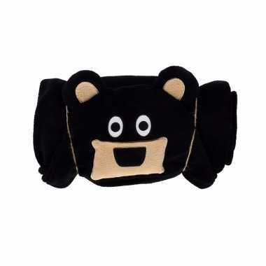 Baby dierenthema fleece omslagdoek beer knuffel