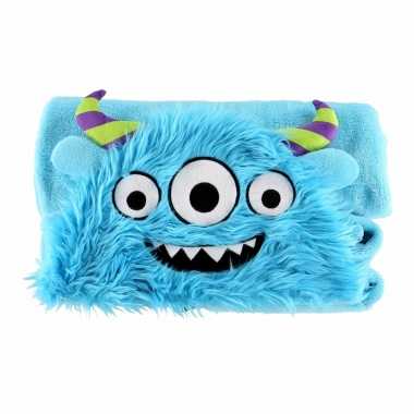 Baby dierenthema fleece omslagdoek monster knuffel