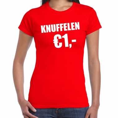 Baby fun t shirt knuffelen euro rood dames