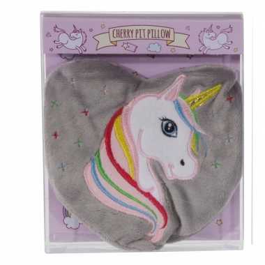 Baby grijze eenhoorn opwarmbare kussen knuffel