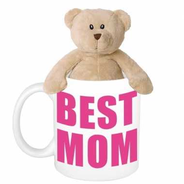Baby moederdag best mom mok knuffel beertje