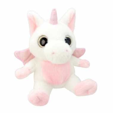 Baby speelgoed eenhoorn knuffel wit/roze