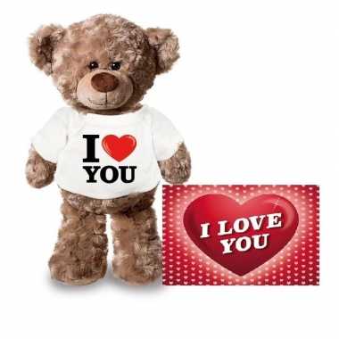 Baby valentijn valentijnskaart knuffelbeer i love you shirt