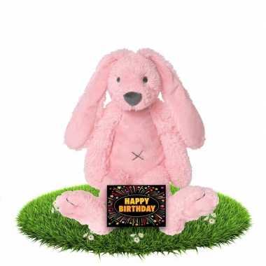 Baby verjaardag knuffel konijn gratis verjaardagskaart