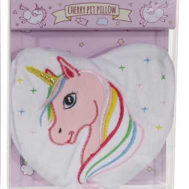 Baby witte eenhoorn opwarmbare kussen knuffel