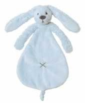 Baby blauw tutteldoekje konijn knuffel