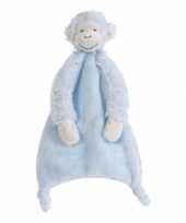 Baby blauwe mickey tuttel aapje knuffel