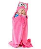 Baby dieren thema fleece omslagdoek uil knuffel