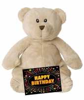 Baby kado knuffel beer beige gratis verjaardagskaart 10105515