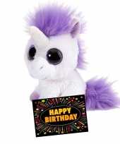 Baby kado knuffel eenhoorn gratis verjaardagskaart 10105501