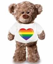 Baby knuffel teddybeer gaypride vlag hart t-shirt 10149424