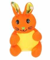 Baby pluche konijn paashaas knuffel oranje