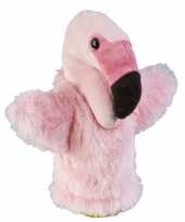 Baby roze pluche flamingo handpop cm knuffel