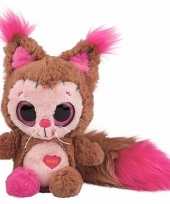 Baby speelgoed eekhoorn knuffel bruin roze