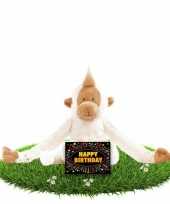 Baby verjaardag knuffel aapje gratis verjaardagskaart