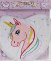 Baby witte eenhoorn opwarmbare kussen knuffel