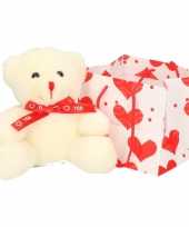 Baby witte pluche knuffelbeertje tasje sjaal