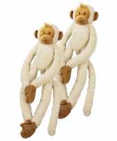 Baby x stuks happy horse pluche witte slinger aap knuffel