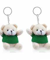 Baby x stuks sleutelhangers beer groen knuffel
